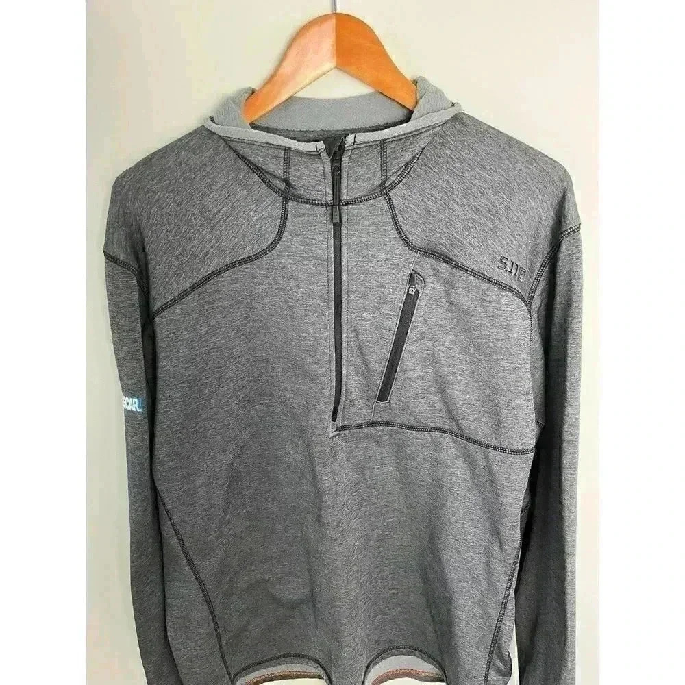 5.11 Tactical Recon Half Zip Long Sleeve Pullover Men's Gray Fleece Lining XL